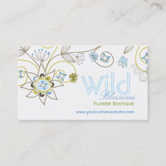 Carte De Visite Fleurs de fleurs bleues sucrées et sauvages en fle