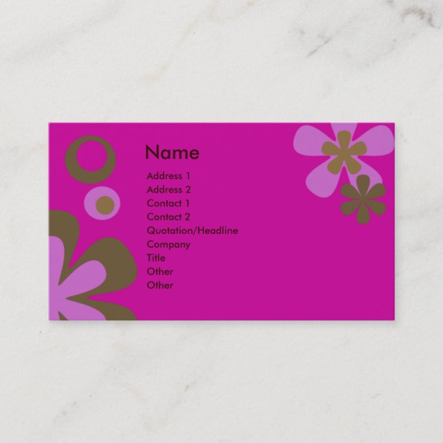 Carte De Visite Fleurs de framboise et DOts (Devant)