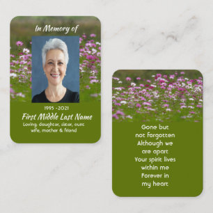 Carte De Visite Fleurs de jardin Cosmos Memento commémoratif