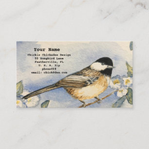 Carte De Visite Fleurs de jardin de poulets Aquarelle Peinture