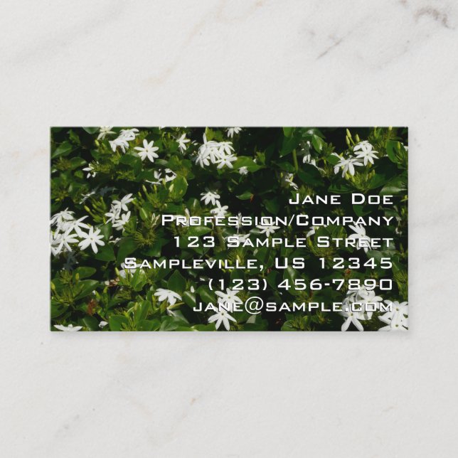 Carte De Visite Fleurs de jasmin floral botanique tropical (Devant)