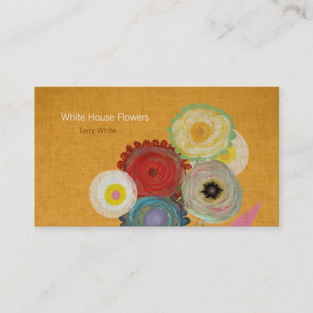 Carte De Visite Fleurs de la Maison Blanche (Devant)