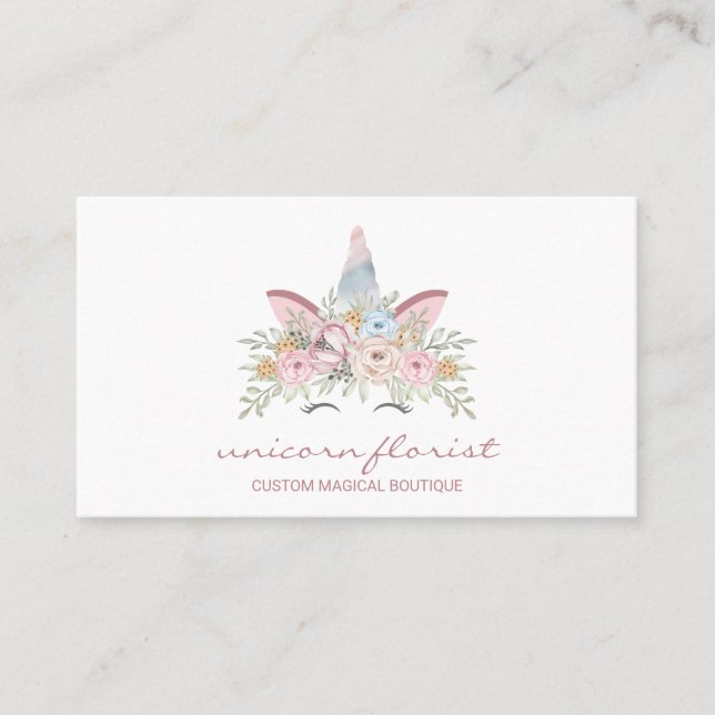 Carte De Visite Fleurs de licorne magiques (Devant)