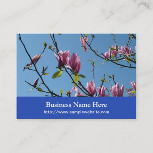 Carte De Visite fleurs de magnolia rose printanières