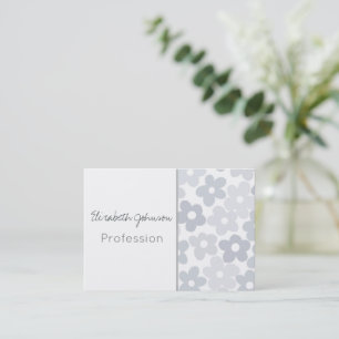 Carte De Visite Fleurs de marguerite super Retro Grey Boho Floral
