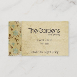 Carte De Visite Fleurs de papier naturelles antiques