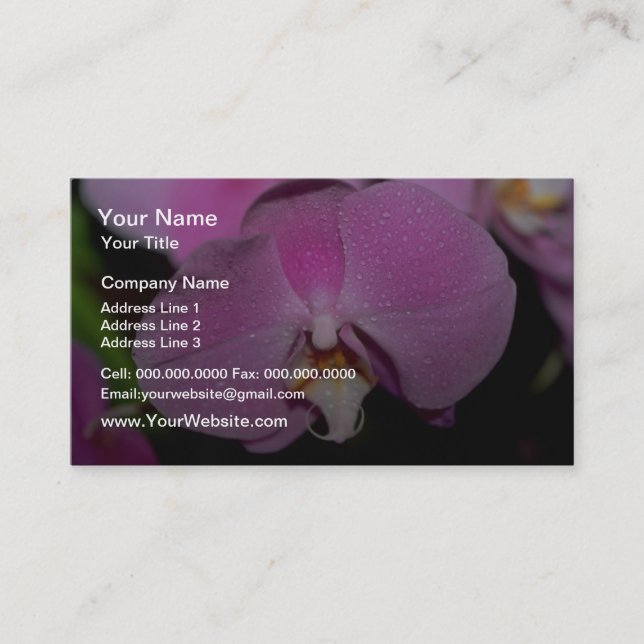 Carte De Visite Fleurs de Phalaenopsis (Devant)
