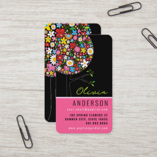 Carte De Visite Fleurs de printemps colorées Pop Tree Whimsical &