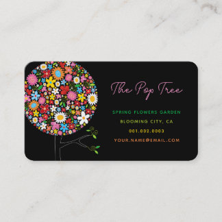 Carte De Visite Fleurs de printemps colorées Pop Tree Whimsical Ch