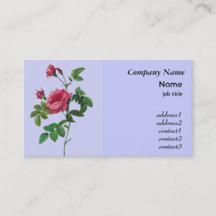 Carte De Visite fleurs de rose rose vintage