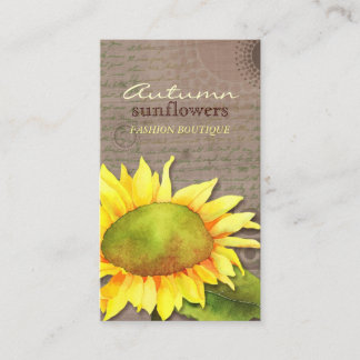 Carte De Visite Fleurs de soleil vintage rustique