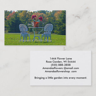 Carte De Visite Fleurs de table de jardin de prairie romantique de