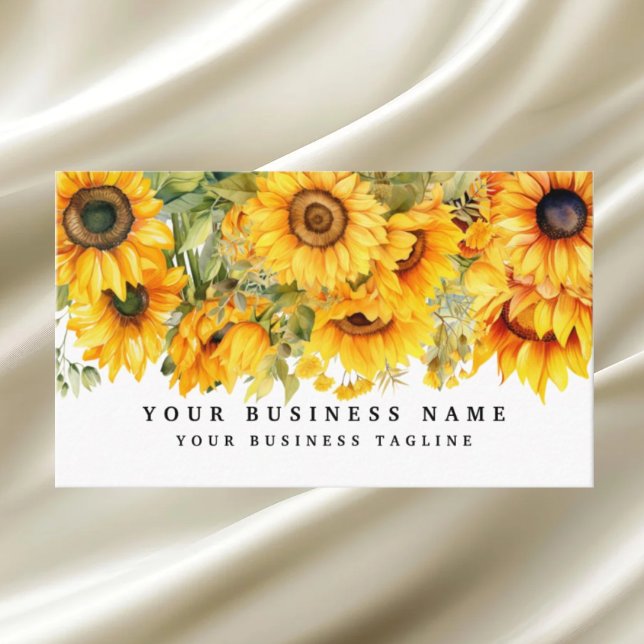 Carte De Visite Fleurs de tournesol brillantes Floral (Créateur téléchargé)