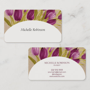 Carte De Visite Fleurs de tulipes à l'aquarelle élégantes Professi