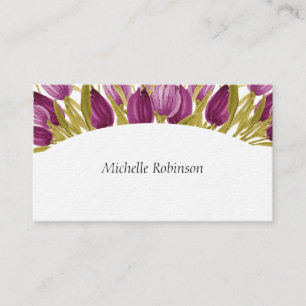 Carte De Visite Fleurs de tulipes à l'aquarelle élégantes Professi