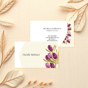 Carte De Visite Fleurs de tulipes à l'aquarelle mignonnes Professi