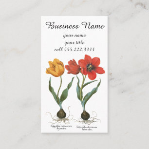 Carte De Visite Fleurs de tulipes printanières vintage par Basiliu