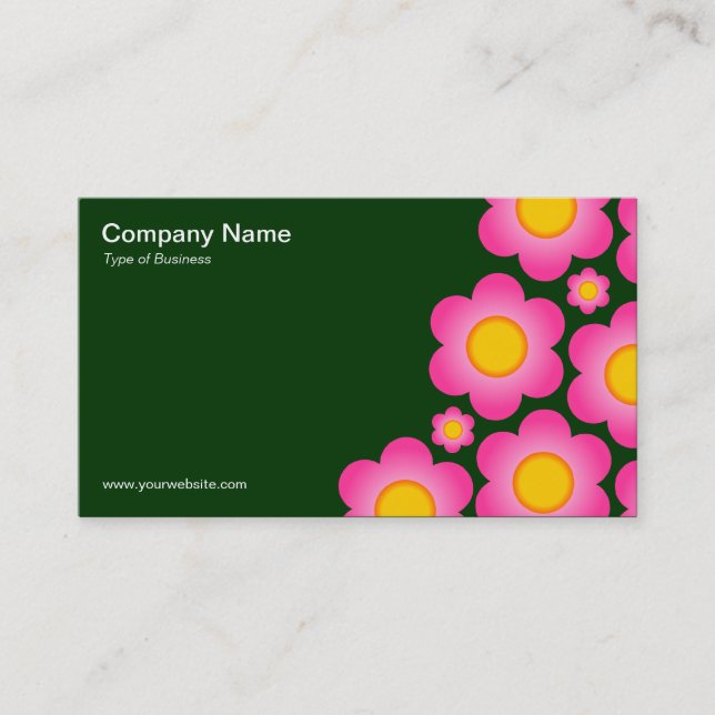 Carte De Visite Fleurs de vecteurs II - Vert foncé (Devant)