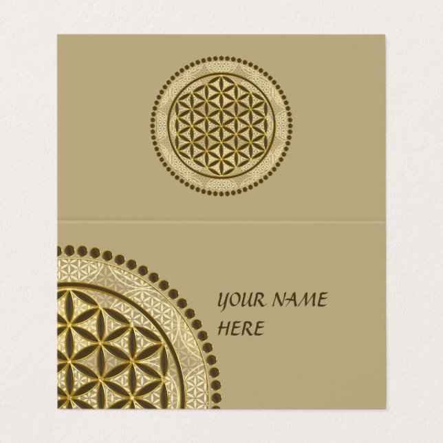 Carte De Visite FLEURS DE VIE - Symbole de géométrie sacrée Art 2 (Extérieur déplié)