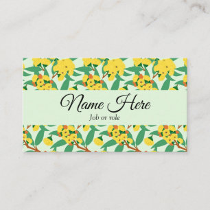 Carte De Visite Fleurs d'eucalyptus jaune