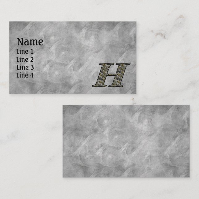Carte De Visite Fleurs d'hortensia à initiale de monogramme H (Devant / Derrière)