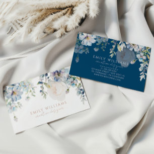 Carte de visite Fleurs d'Hortensia Bleu