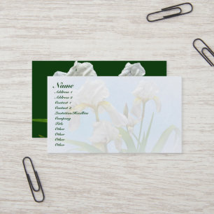 Carte De Visite Fleurs d'Iris à poils blancs