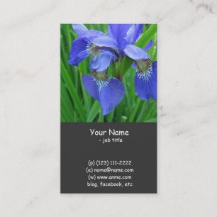 Carte De Visite fleurs d'iris bleues