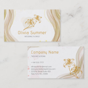 Carte De Visite Fleurs d'or de luxe