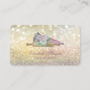 Carte De Visite Fleurs Élégantes à Bokeh Rouleau à Pâtisserie