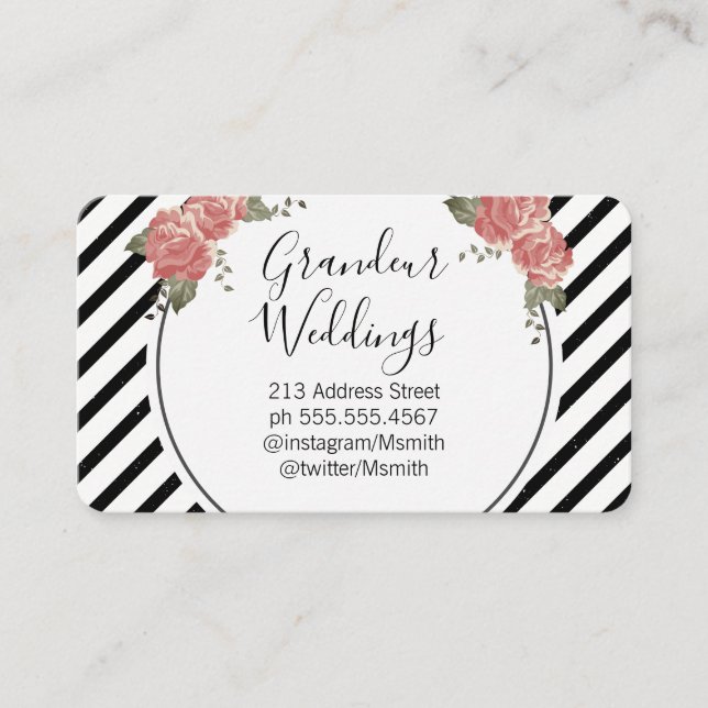 Carte De Visite Fleurs élégantes / Vintage (Devant)