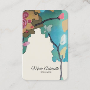 Carte De Visite Fleurs en aquarelles OPTIONS PAPIER & TAILLE - Eur