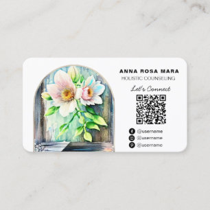 Carte De Visite *~* Fleurs en bois désunies LOGO AP49 QR