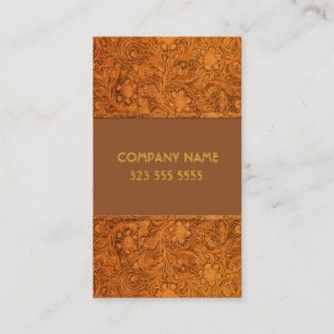 Carte De Visite Fleurs en cuir Brown - Modèle