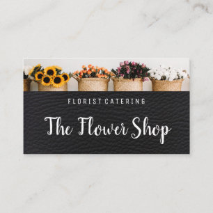 Carte De Visite Fleurs en pot   Cuir