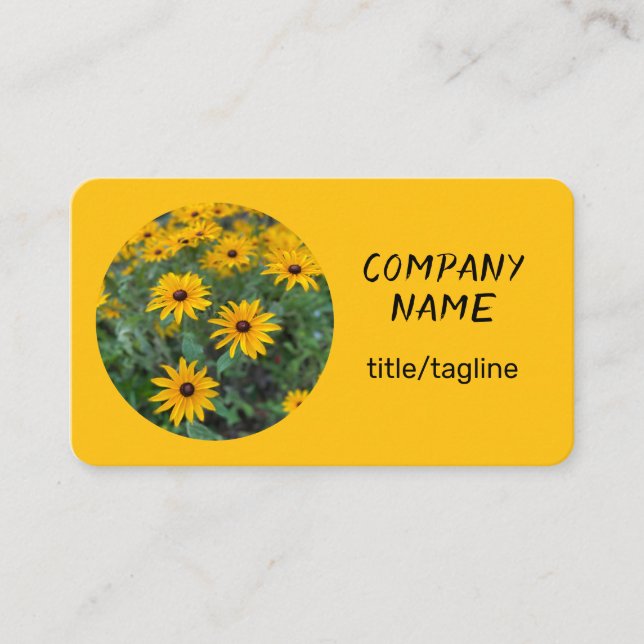 Carte De Visite fleurs ensoleillées jaune vif (Devant)