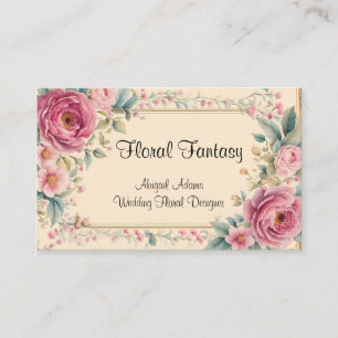Carte De Visite Fleurs et cadre à l'ancienne