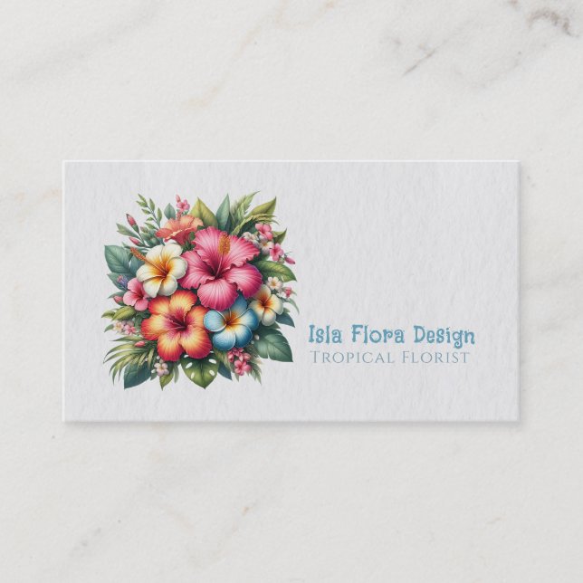 Carte De Visite Fleurs et feuillages tropicaux (Devant)