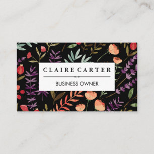 Carte De Visite Fleurs et Motif décoratifs Feuille