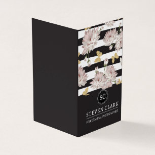 Carte De Visite Fleurs et papillons Réparti