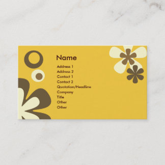 Carte De Visite Fleurs et points orange