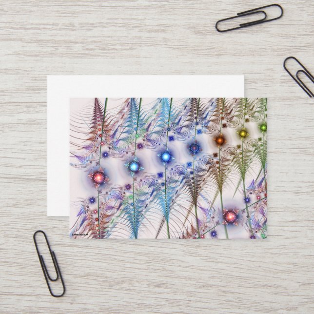 Carte De Visite Fleurs Ferns'N Abstraites (Devant/Arrière en situation)