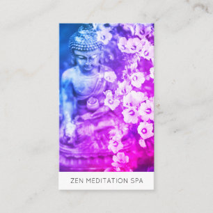 Carte De Visite *~* Fleurs Floral QR code Méditation Bouddha Ombr