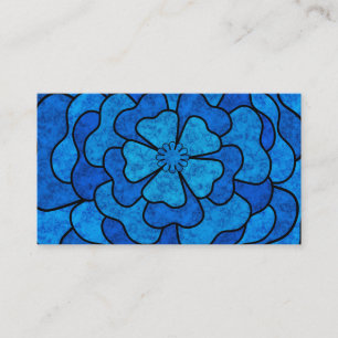 Carte De Visite Fleurs florales abstraites sans couture noir bleu