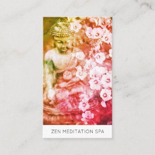 Carte De Visite *~* Fleurs florales Méditation QR Zen Bouddha