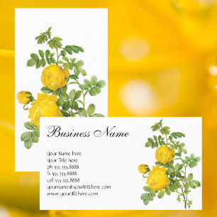 Carte De Visite Fleurs Florales Vintage, Roses Jaunes par Redoute