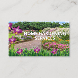 Carte De Visite Fleurs Gazon Jardin   Aménagement paysager