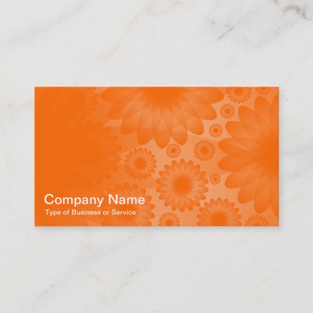 Carte De Visite Fleurs géométriques - orange et gris (Devant)