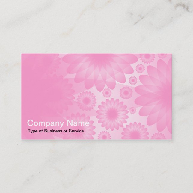 Carte De Visite Fleurs géométriques - rose avec gris (Devant)