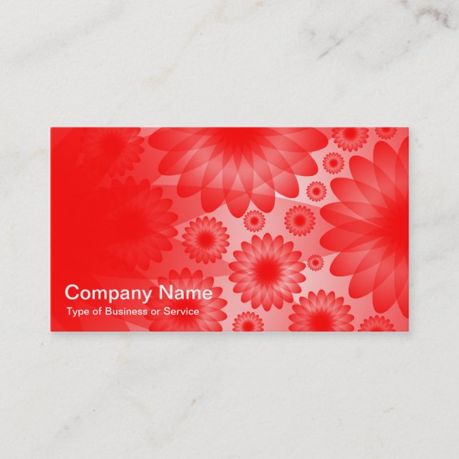 Carte De Visite Fleurs géométriques - Rouge avec gris (Devant)
